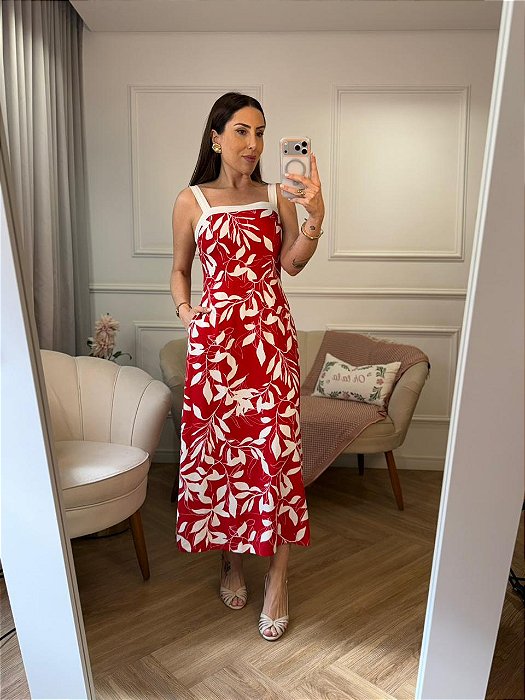 Vestido midi floral Fabiana