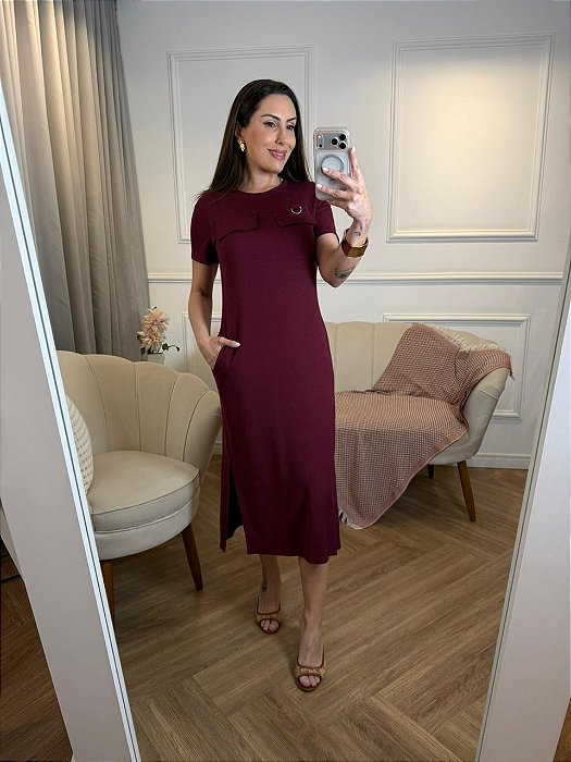 Vestido midi moletinho Vanessa