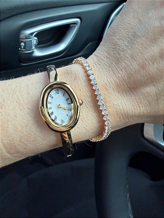 Pulseira riviera dourado