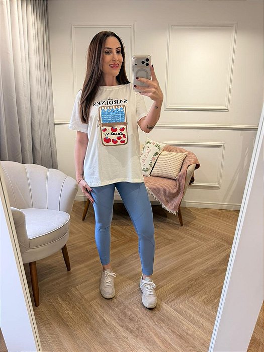 T-shirt sardinha bege - Plus