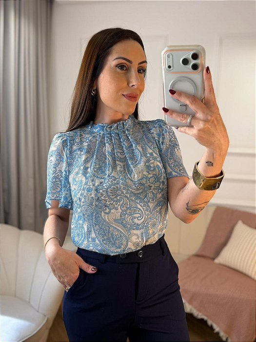 Blusa com pregas Heloise