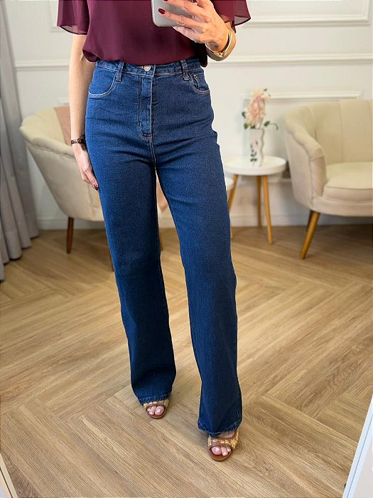 Calça jeans wide leg Karina