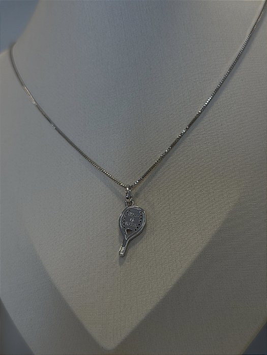 Colar raquete micro zircônia branco