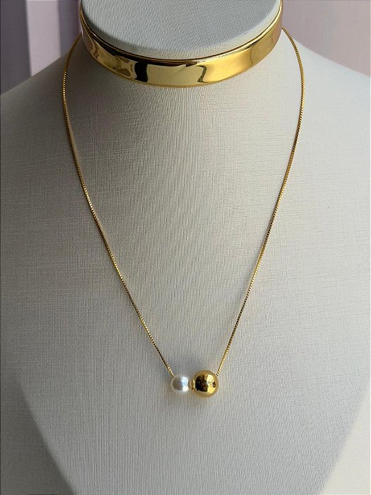 Choker pérola bola lisa DOU