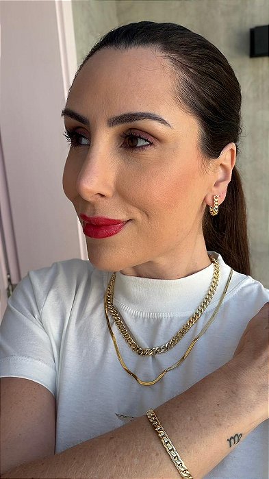 Bracelete de click elo entrelaçado