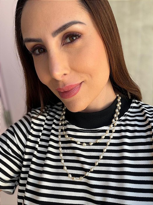 Chocker pérola orgânica 35cm