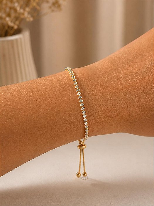 Pulseira gravatinha zircônia