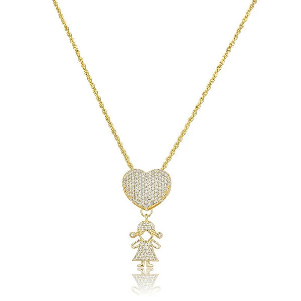 Colar cordão baiano menina dourado