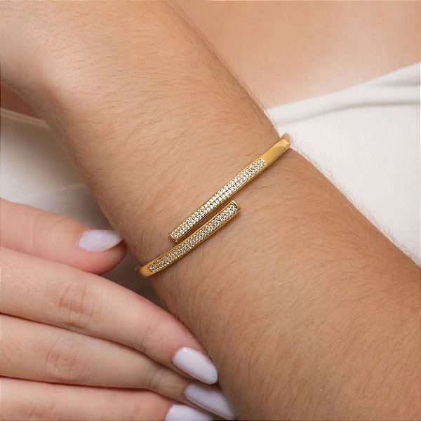 Bracelete articulado cravejado