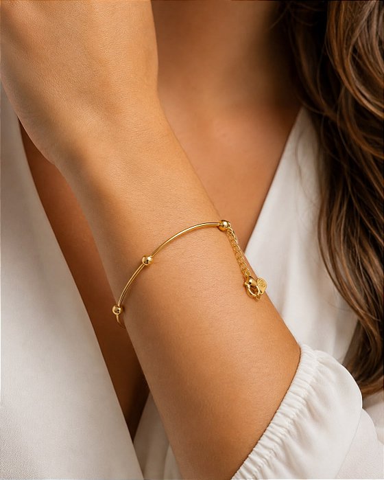 Pulseira aro fina dourado