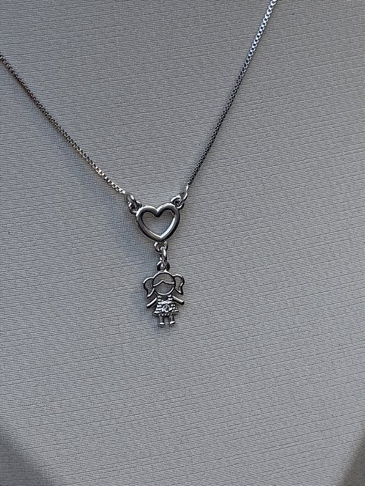 Colar coração menina branco