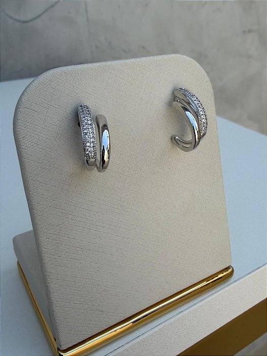 Brinco micro zir branco