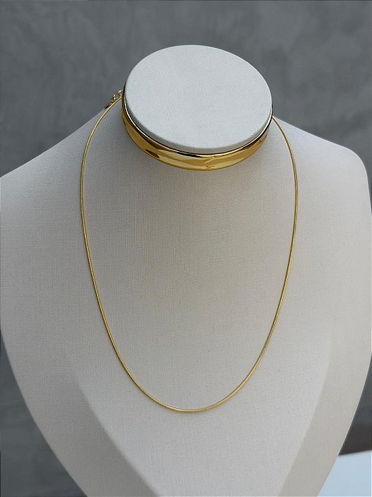 Colar malha roliça dourado