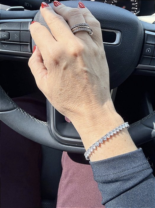 Pulseira riviera cristais branco