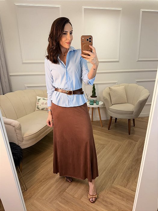 Saia longa suede Kamille