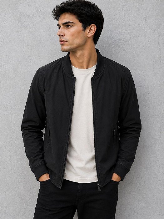 Jaqueta masculina impermeável sem capuz