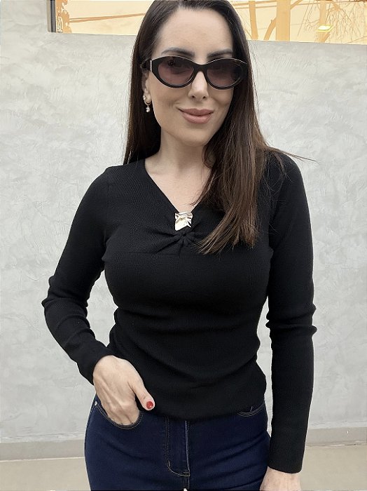 Blusa modal com broche Adriele