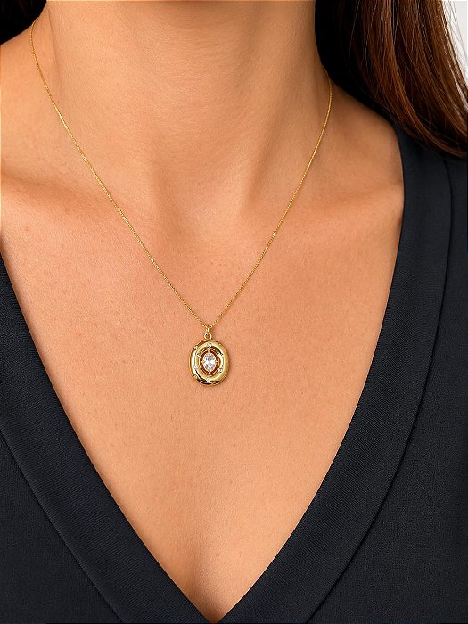 Colar halo dourado