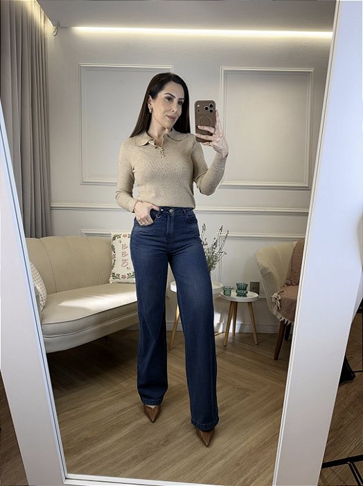 Calça jeans wid leg Laura