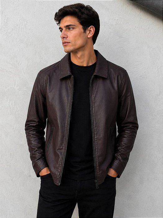 Jaqueta masculina PU