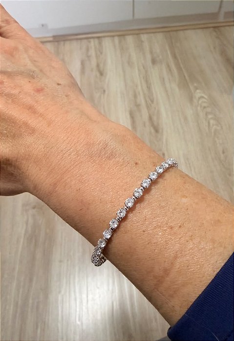Bracelete cravejado Ródio