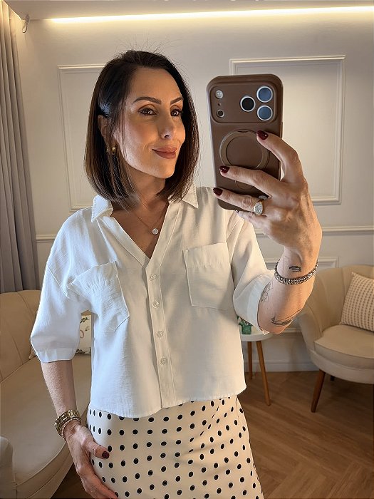 Camisa curta ampla Ambre