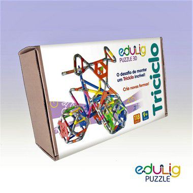 Quebra-Cabeça Edulig Puzzle 3D Triciclo