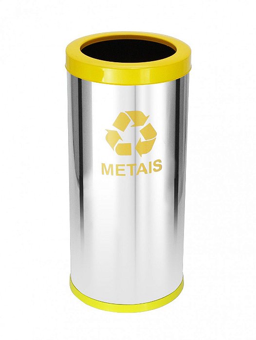 Lixeira em Aço Inox Com Aro Pintado 22L - C29