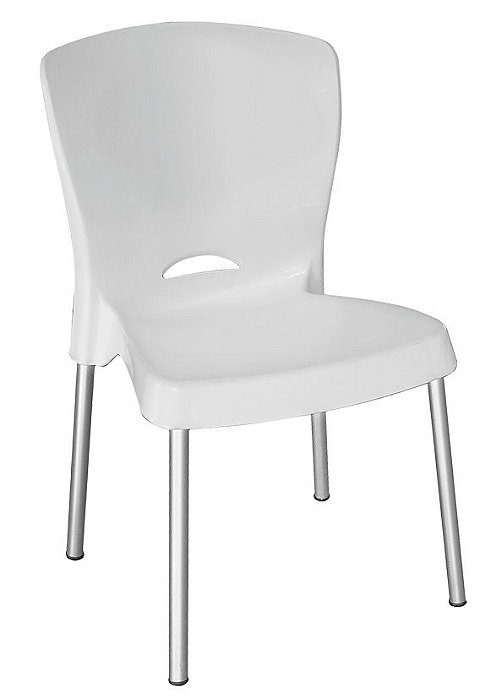 Cadeira Plástica com Pés em Alumíno - CA3 - JW Seu Fornecedor - Lixeiras
