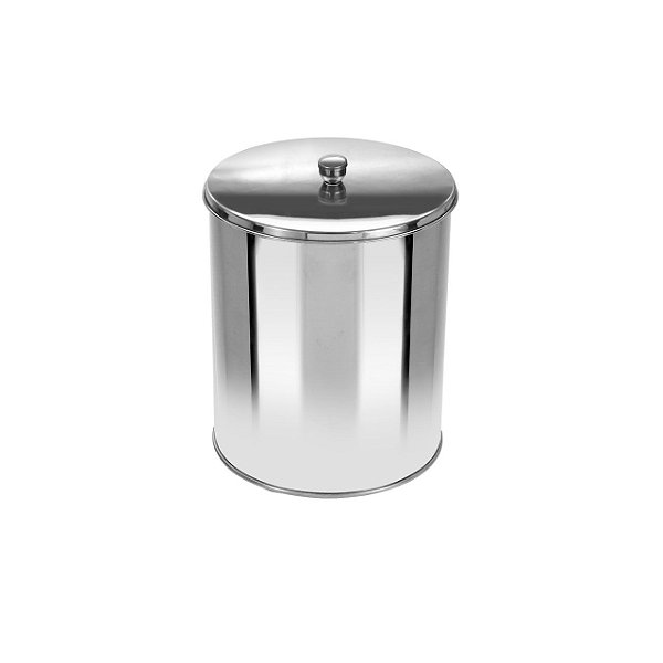 Lixeira Office Com Tampa em Aço Inox 5L - OR1
