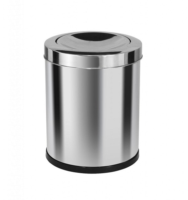Lixeira Em Aço Inox com Tampa Meia Esfera 13,5L - E4