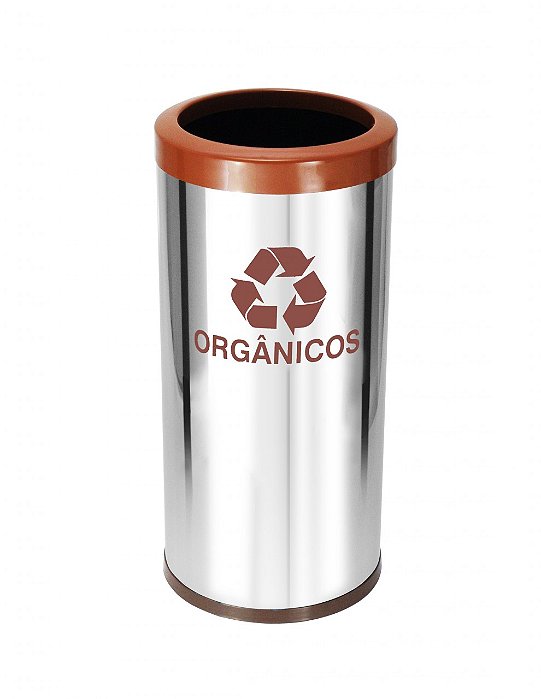 Lixeira em Aço Inox Com Aro Plástico 50L - C54