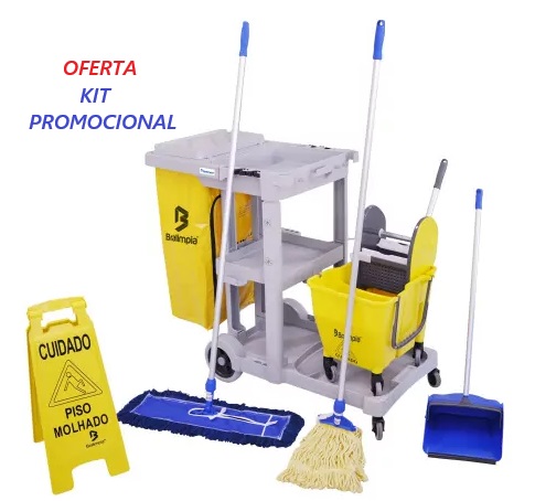Kit 3 De Limpeza Profissional Amarelo - Bralimpia - NYKT03