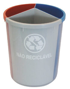 Lixeira Mix Plástica com 3 divisões - 6 Unidades - MIX3