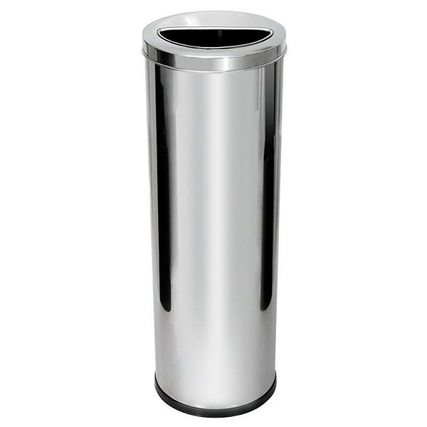 Lixeira Em Aço Inox com Tampa Aro Meia Luz 30L - OR6