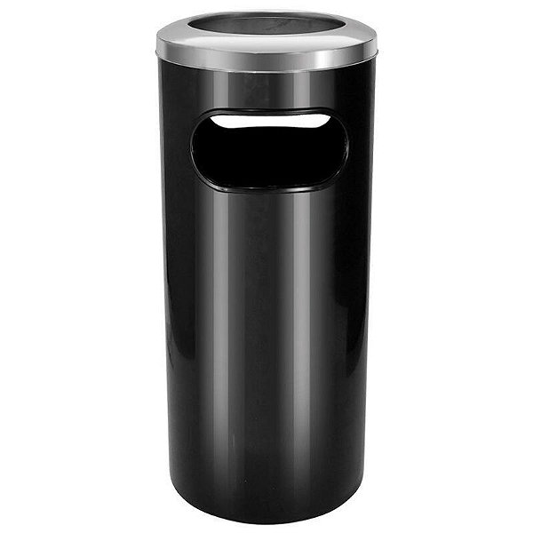 Cinzeiro Lixeira Plástico Com Aro em Aço Inox 50L - C7