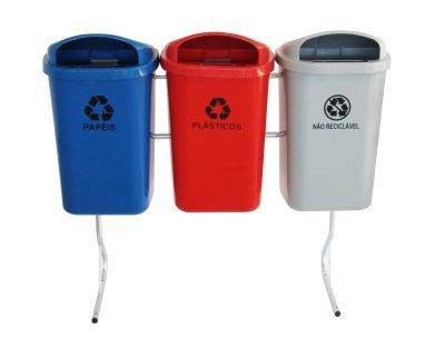 Conjunto Para Coleta Seletiva De 50L Com 3 Lixeiras - ST9