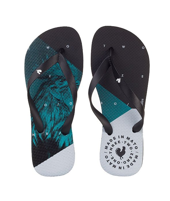 Chinelo Made in Mato Realist Rooster Turquesa