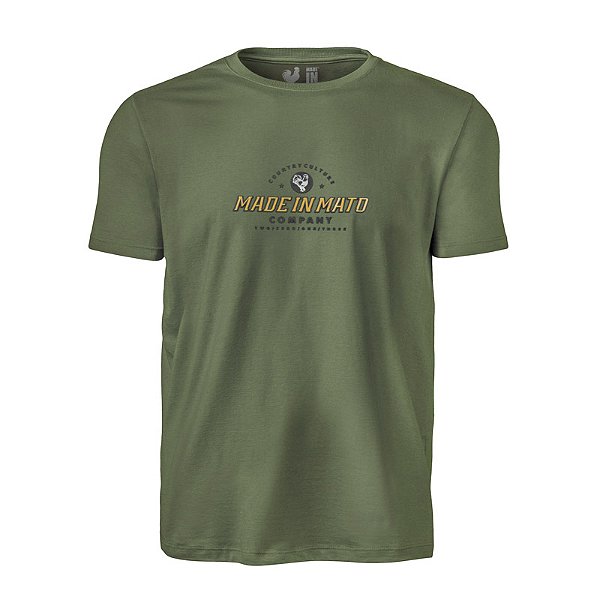 Camiseta Estampada Masculina Made in Mato Company Musgo