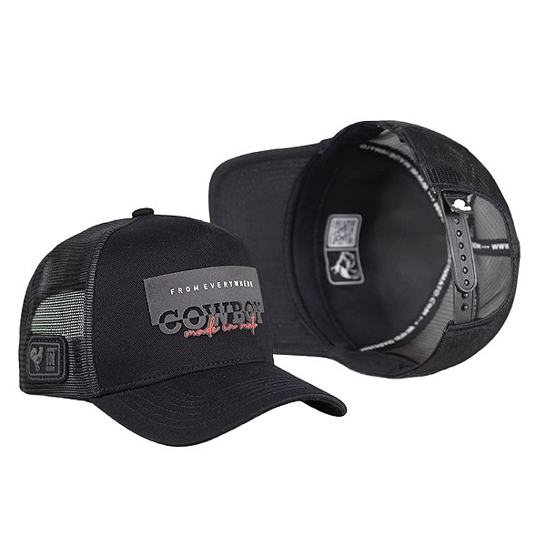 Boné Trucker Made in Mato Cowboy from Everywhere Preto