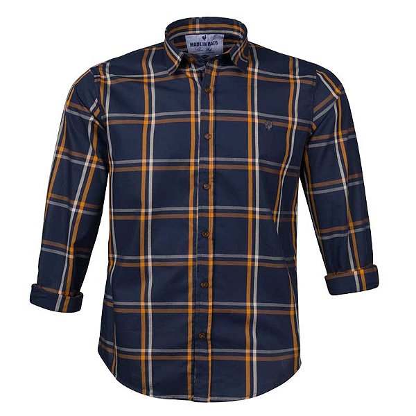 Camisa Masculina Xadrez Manga Longa Made in Mato Marinho