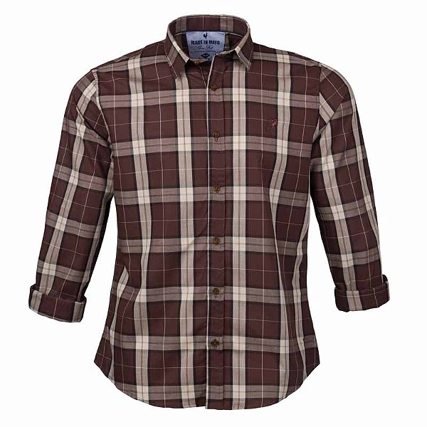 Camisa Masculina Xadrez Manga Longa Made in Mato Terra