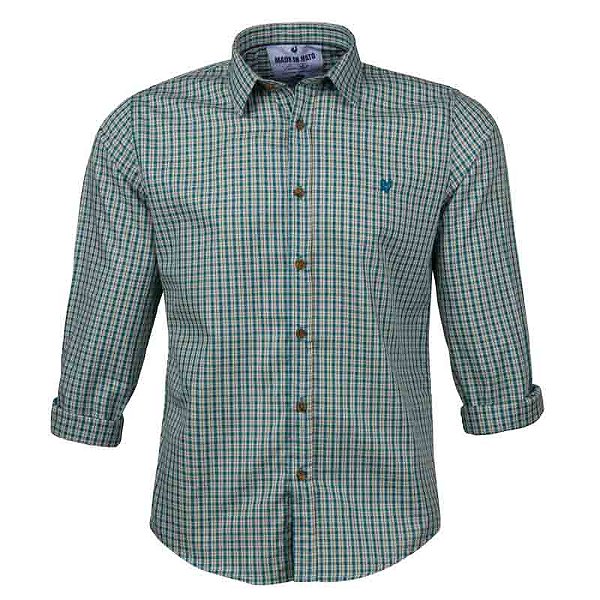 Camisa Masculina Xadrez Manga Longa Made in Mato Verde