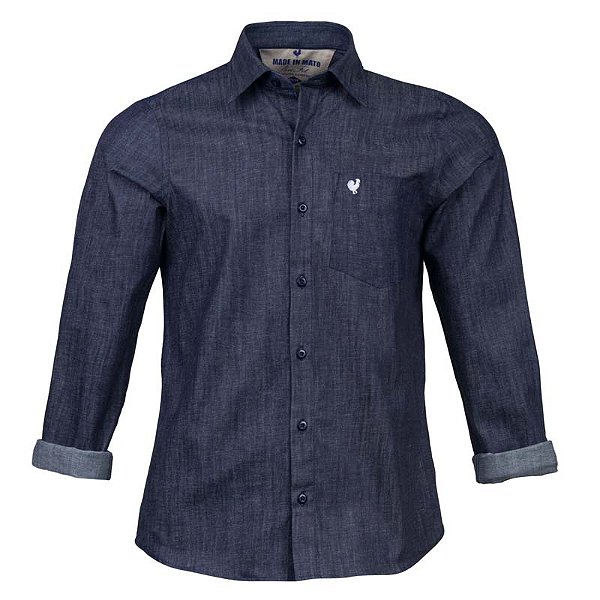 Camisa Masculina Lisa Manga Longa Made in Mato Jeans