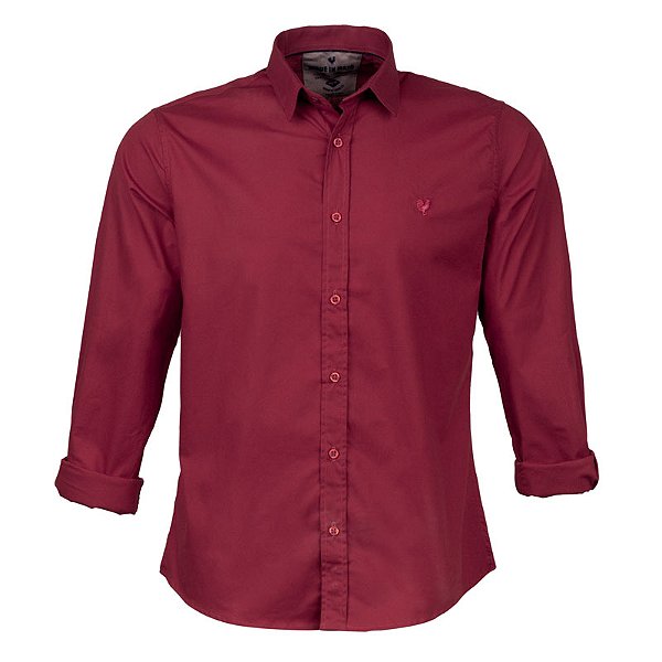 Camisa Masculina Lisa Manga Longa Made in Mato Marsala