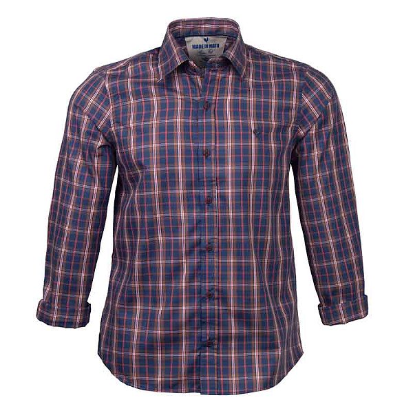 Camisa Masculina Xadrez Manga Longa Made in Mato