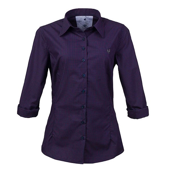 Camisa Feminina Xadrez Manga Longa Made in Mato Marinho