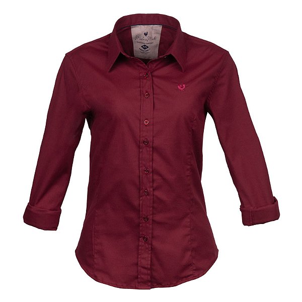 Camisa Feminina Básica Manga Longa Made in Mato Marsala