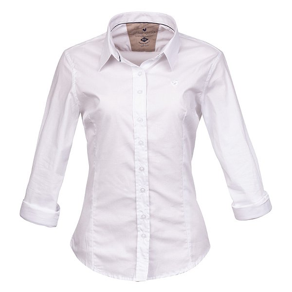 Camisa Feminina Básica Manga Longa Made in Mato Branca
