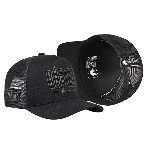 Boné Trucker Made in Mato Rústico Preto